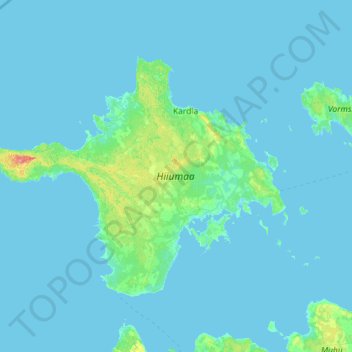 Carte topographique Hiiumaa vald, altitude, relief
