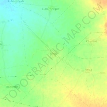 Carte topographique Pinda, altitude, relief