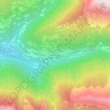 Carte topographique Valle di Saviore, altitude, relief