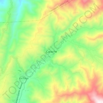 Carte topographique Carache, altitude, relief