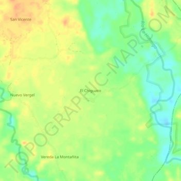 Carte topographique El Chiguaco, altitude, relief