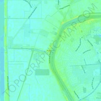 Carte topographique Riverview, altitude, relief