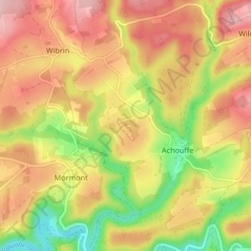 Carte topographique Les Onays, altitude, relief