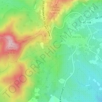 Carte topographique San Jose, altitude, relief