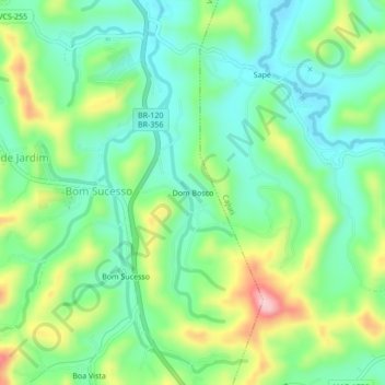 Carte topographique Dom Bosco, altitude, relief