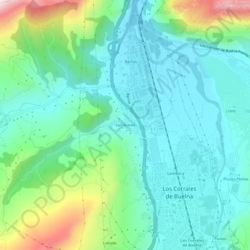 Carte topographique San Mateo, altitude, relief