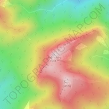 Carte topographique The Viking, altitude, relief