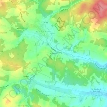 Carte topographique Gagnole, altitude, relief