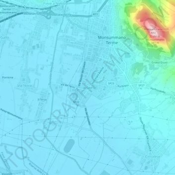 Carte topographique Le Case, altitude, relief
