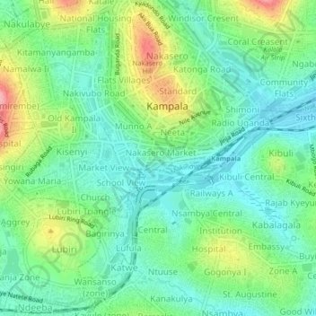 Carte topographique Hussein, altitude, relief