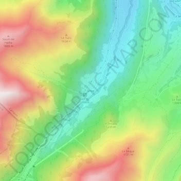 Carte topographique Gripp, altitude, relief