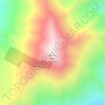Carte topographique Mount Tom, altitude, relief