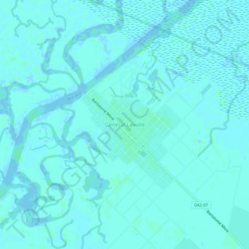 Carte topographique General Lavalle, altitude, relief