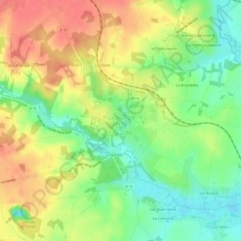 Carte topographique Le Champ-Saint-Père, altitude, relief
