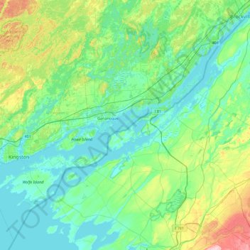 Carte topographique The Lake Fleet Islands, altitude, relief