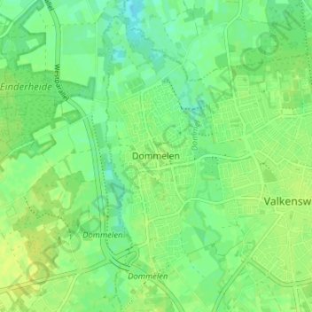 Carte topographique Dommelen, altitude, relief