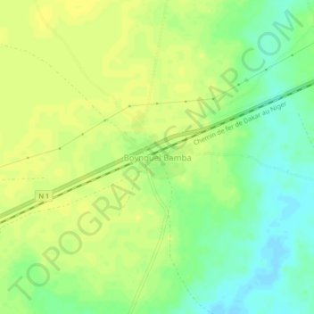 Carte topographique Boynguel Bamba, altitude, relief