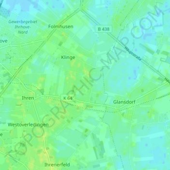 Carte topographique Unlande, altitude, relief