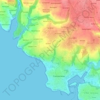 Carte topographique Le Dorlett, altitude, relief