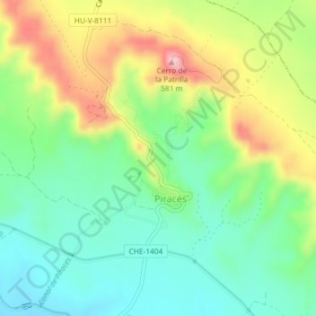 Carte topographique La Almunia, altitude, relief
