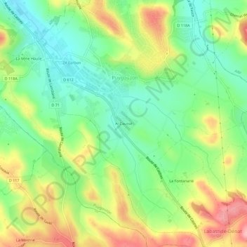 Carte topographique Al Caussé, altitude, relief
