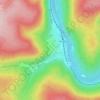 Carte topographique Terres Rochette, altitude, relief