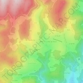 Carte topographique Vilette, altitude, relief