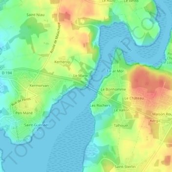 Carte topographique Pont du Bonhomme, altitude, relief