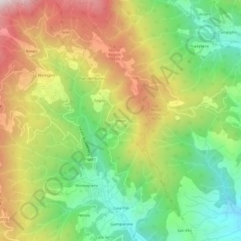 Carte topographique Rovaci, altitude, relief