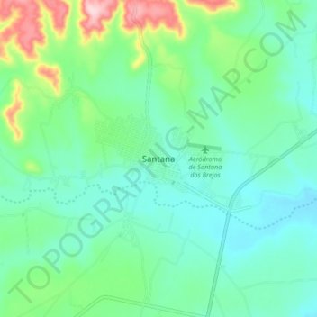 Carte topographique Santana, altitude, relief