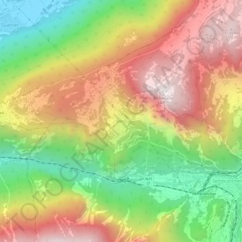 Carte topographique Vens, altitude, relief