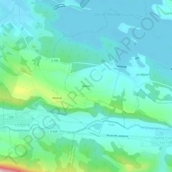 Carte topographique Villaret, altitude, relief