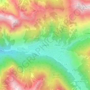 Carte topographique La Clapière, altitude, relief