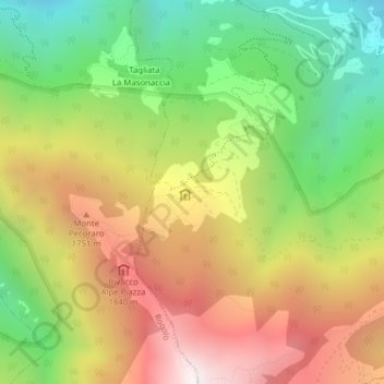 Carte topographique Alpe Tagliata, altitude, relief