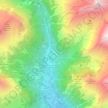 Carte topographique Wold, altitude, relief