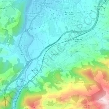 Carte topographique Viérnoles, altitude, relief