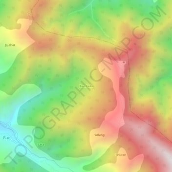 Carte topographique Bambola, altitude, relief
