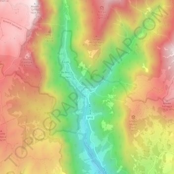 Carte topographique Giazza, altitude, relief