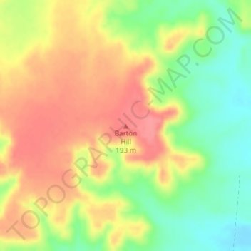 Carte topographique Barton Hill, altitude, relief