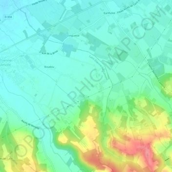 Carte topographique Canorte, altitude, relief