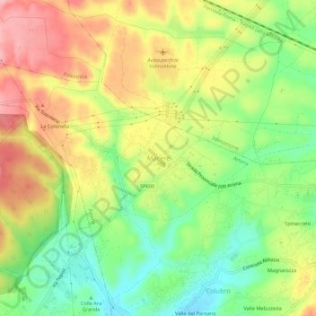 Carte topographique Macere, altitude, relief