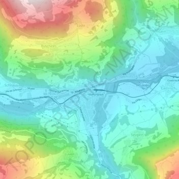Carte topographique Ilanz, altitude, relief