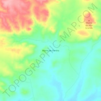 Carte topographique Morro de Dentro, altitude, relief