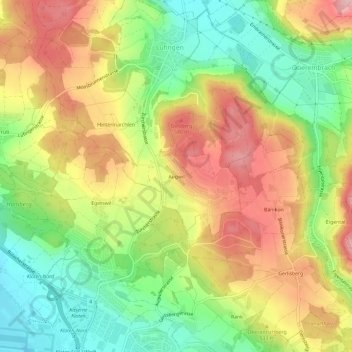 Carte topographique Augwil, altitude, relief