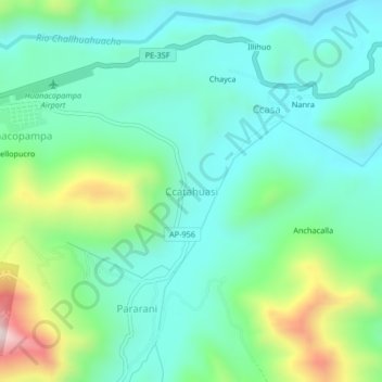 Carte topographique Ccatahuasi, altitude, relief