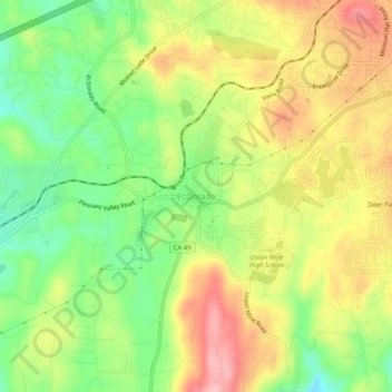 Carte topographique El Dorado, altitude, relief