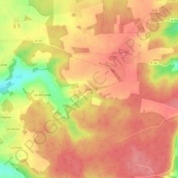 Carte topographique Couilly, altitude, relief