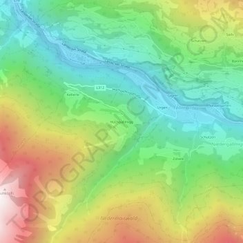 Carte topographique Hochgallmigg, altitude, relief