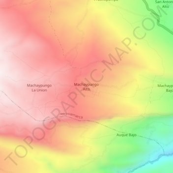 Carte topographique Machaypungo Alto, altitude, relief