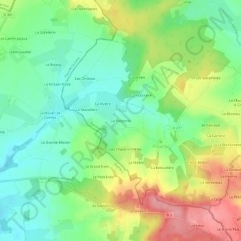 Carte topographique La Palaserie, altitude, relief